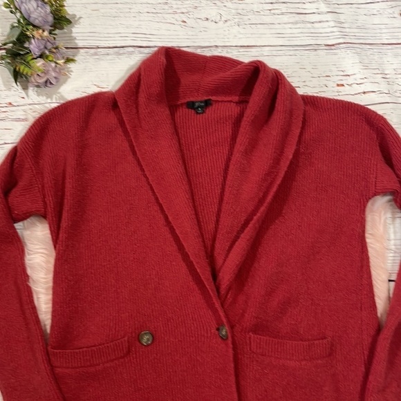 J. Crew Double Breasted Cardigan Jacket Alpaca Wool Blend Red - Picture 6 of 11